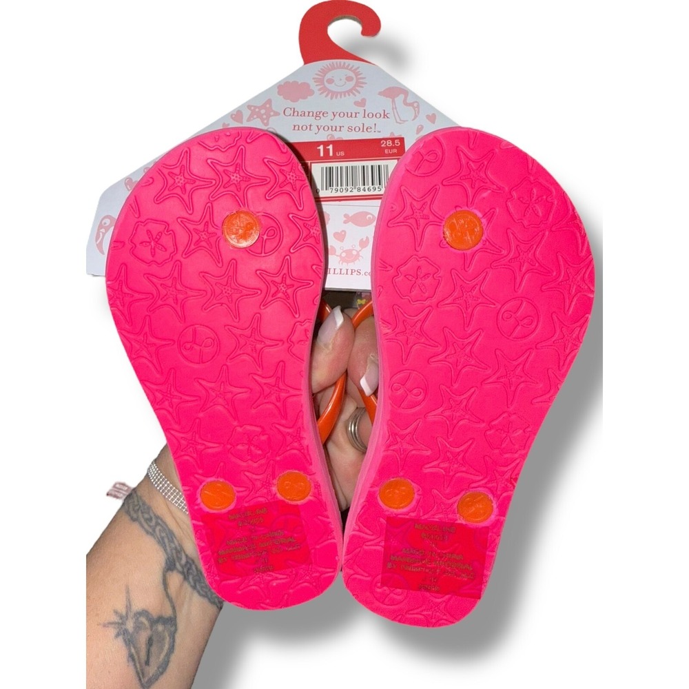 Lindsay Phillips Kids Interchangeable Snaps Madeline Flip Flops Size 11 kids - Picture 10 of 15
